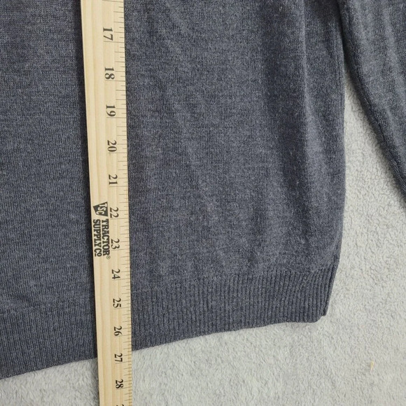 Piattelli Barneys New York Mens Gray 1/4 Zip Sweater L 100% Merino Wool 28CT - Picture 3 of 7